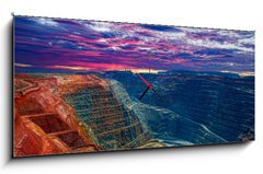 Obraz s hodinami 1D panorama - 120 x 50 cm F_AB44044757 - Super Pit Kalgoorlie Western Australia - Super Pit Kalgoorlie Západní Austrálie