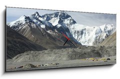 Obraz s hodinami   Mount Everest Base Camp I (Tibetian side), 120 x 50 cm