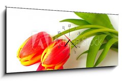 Obraz s hodinami   tulpen  tulips, 120 x 50 cm