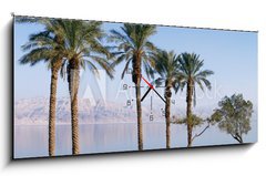 Obraz s hodinami 1D panorama - 120 x 50 cm F_AB44209054 - Dead Sea - Mrtv moe