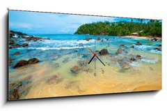 Obraz s hodinami   Tropical beach, 120 x 50 cm