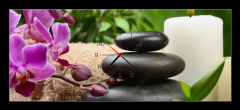 Obraz s hodinami 1D panorama - 120 x 50 cm F_AB44552056 - spa concept