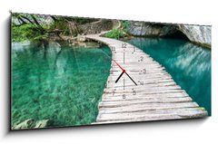 Obraz s hodinami 1D panorama - 120 x 50 cm F_AB44743153 - Ponte di Plitvice