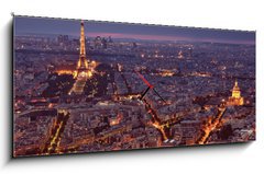 Obraz s hodinami 1D - 120 x 50 cm F_AB45299045 - Night view of Paris.