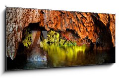 Obraz s hodinami   Cenote, underwater cave, Yucatan, 120 x 50 cm