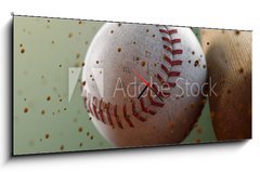 Obraz s hodinami 1D panorama - 120 x 50 cm F_AB45771834 - baseball