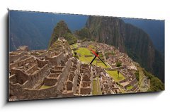 Obraz s hodinami 1D panorama - 120 x 50 cm F_AB45829618 - Views around Machu Picchu Inca ruins - Pohledy kolem Machu Picchu Inca zříceniny