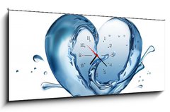 Obraz s hodinami 1D panorama - 120 x 50 cm F_AB45867080 - water heart