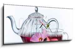 Obraz s hodinami 1D panorama - 120 x 50 cm F_AB45902961 - Herbal tea