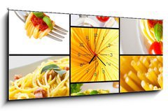 Obraz s hodinami 1D panorama - 120 x 50 cm F_AB46464571 - Pasta collection - Sběr těstovin
