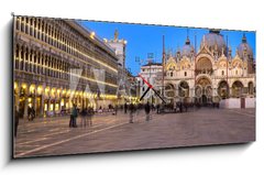 Obraz s hodinami 1D - 120 x 50 cm F_AB47247745 - Piazza San Marco - Venice by night