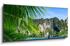 Obraz s hodinami 1D panorama - 120 x 50 cm F_AB47700383 - tropical sea - tropické moře