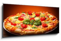 Obraz s hodinami 1D - 120 x 50 cm F_AB48179231 - Pizza