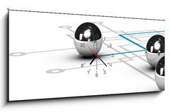 Obraz s hodinami 1D panorama - 120 x 50 cm F_AB48278125 - Network, Networking Concept