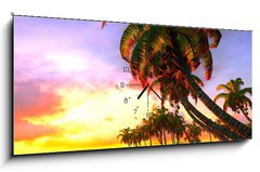 Obraz s hodinami 1D panorama - 120 x 50 cm F_AB49174614 - Hawaiian paradise - Havajský ráj