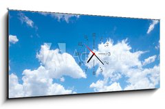 Obraz s hodinami 1D panorama - 120 x 50 cm F_AB49605692 - blue sky - modr obloha