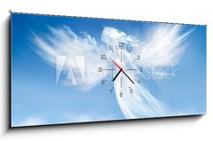 Obraz s hodinami   Angel in the clouds, 120 x 50 cm