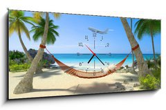 Obraz s hodinami 1D panorama - 120 x 50 cm F_AB49786693 - Tropical destination