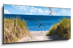 Obraz s hodinami   Ostseek ste, 120 x 50 cm