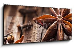 Obraz s hodinami   Anis und Nelken, 120 x 50 cm