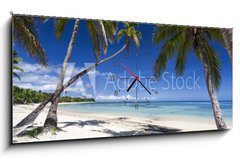 Obraz s hodinami   Tropical paradise, 120 x 50 cm