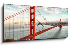 Obraz s hodinami 1D - 120 x 50 cm F_AB51909292 - Golden Gate Bridge, San Francisco