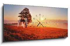 Obraz s hodinami 1D - 120 x 50 cm F_AB52071979 - Tree and sun - Strom a slunce