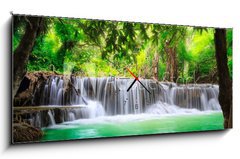 Obraz s hodinami 1D panorama - 120 x 50 cm F_AB52381826 - Thailand waterfall in Kanjanaburi