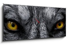 Obraz s hodinami 1D panorama - 120 x 50 cm F_AB5241057 - regard de predateur - respekt předchůdce