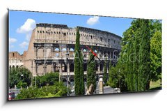 Obraz s hodinami   Parco di Colle Oppio  Via della Domus Aurea, 120 x 50 cm