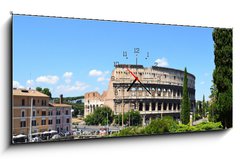 Obraz s hodinami 1D panorama - 120 x 50 cm F_AB53560165 - Colle Oppio - vista sul Colosseo