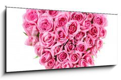 Obraz s hodinami 1D panorama - 120 x 50 cm F_AB5370841 - Rose In Love Shape