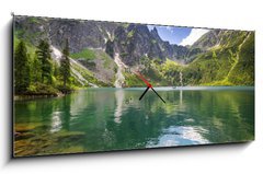 Obraz s hodinami 1D panorama - 120 x 50 cm F_AB54050852 - Beautiful scenery of Tatra mountains and lake in Poland