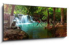 Obraz s hodinami 1D panorama - 120 x 50 cm F_AB54325647 - Huay mae kamin waterfall