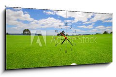 Obraz s hodinami 1D panorama - 120 x 50 cm F_AB5451450 - Green on beautiful Golf Course