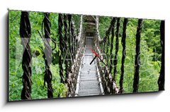 Obraz s hodinami 1D panorama - 120 x 50 cm F_AB55730314 - Pont de lianes Kazura-bashi Oku Iya, Shikoku, Japon