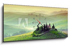 Obraz s hodinami 1D - 120 x 50 cm F_AB55743128 - Campagna toscana, Italia