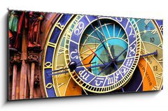 Obraz s hodinami 1D panorama - 120 x 50 cm F_AB55878390 - Close up of the Prague astronomical clock, Czech Republic - Zblízka pražského orloje, Česká republika