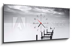 Obraz s hodinami 1D panorama - 120 x 50 cm F_AB57848168 - broken jetty