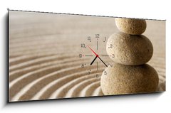 Obraz s hodinami 1D panorama - 120 x 50 cm F_AB5788238 - Zen stones - Zenové kameny