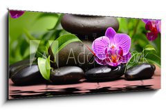 Obraz s hodinami 1D panorama - 120 x 50 cm F_AB58101039 - orchid