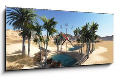 Obraz s hodinami 1D panorama - 120 x 50 cm F_AB58101912 - Oasis