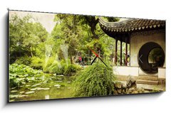 Obraz s hodinami 1D panorama - 120 x 50 cm F_AB58296119 - Chinese traditional garden - Suzhou - China