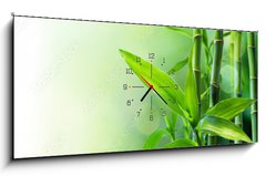 Obraz s hodinami 1D panorama - 120 x 50 cm F_AB58926337 - bamboo stalks on water