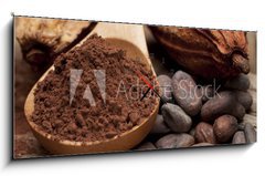 Obraz s hodinami 1D panorama - 120 x 50 cm F_AB59545361 - cocoa