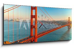 Obraz s hodinami   Golden Gate, San Francisco, California, USA., 120 x 50 cm