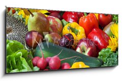 Obraz s hodinami 1D panorama - 120 x 50 cm F_AB60215023 - Close up off verdure - Zavete zele