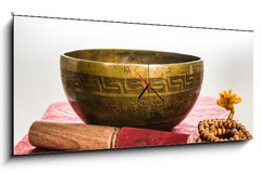 Obraz s hodinami   Tibetan bowl, 120 x 50 cm