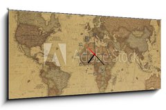 Obraz s hodinami 1D panorama - 120 x 50 cm F_AB60784042 - Ancient world map - Mapa starověkého světa