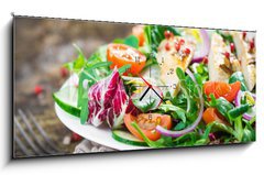 Obraz s hodinami 1D panorama - 120 x 50 cm F_AB60883309 - Chicken Salad